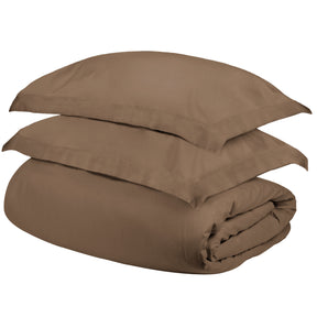 Superior Egyptian Cotton 300 Thread Count Solid Duvet Cover Set - taupe