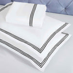Brandon Cotton Three-Line Embroidered 3 Piece Duvet Cover Set - Duvet Cover Set by Superior Brand