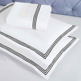 Brandon Cotton Three-Line Embroidered 3 Piece Duvet Cover Set - Duvet Cover Set by Superior Brand