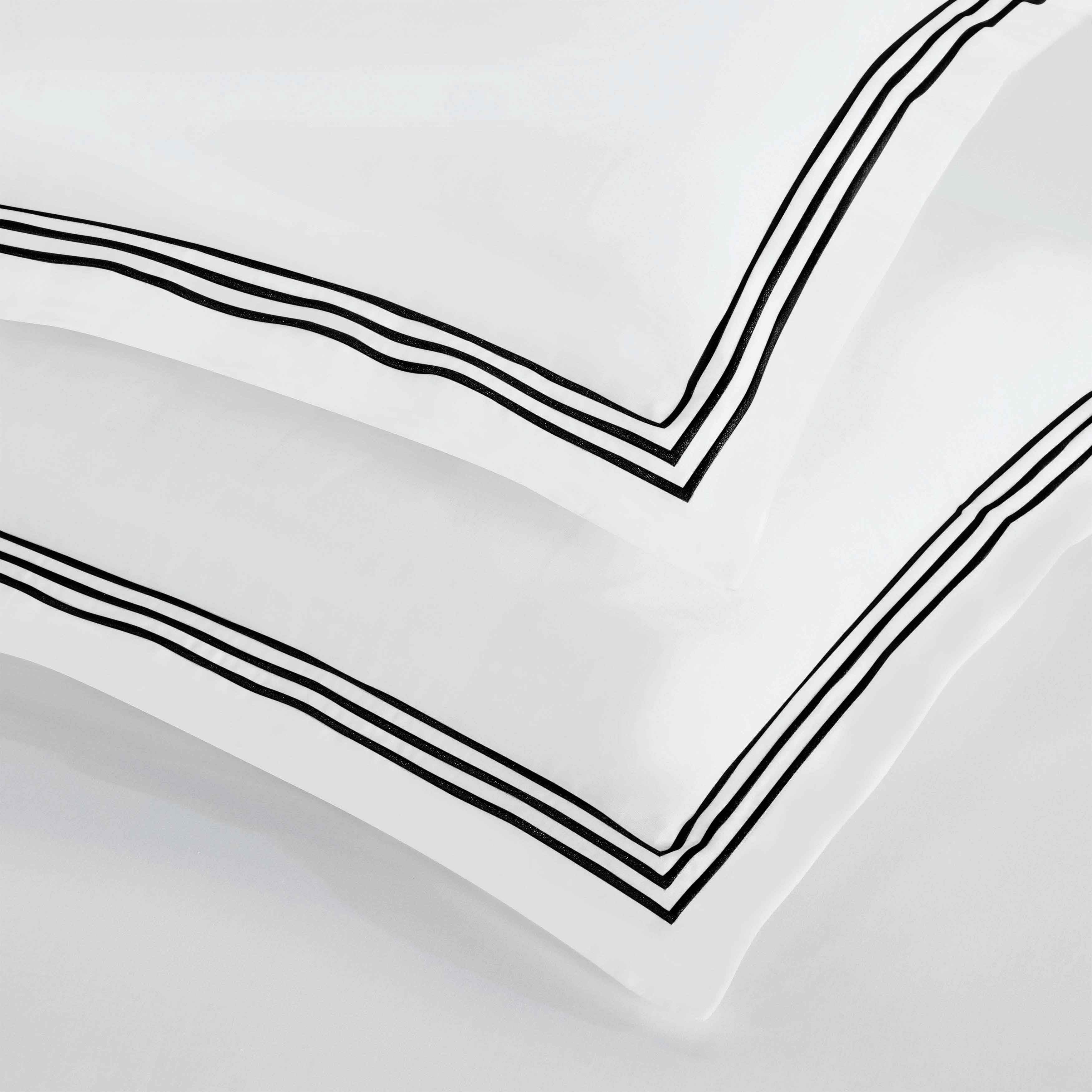 Brandon Cotton Three-Line Embroidered 3 Piece Duvet Cover Set - Duvet Cover Set by Superior Brand