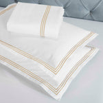 Brandon Cotton Three-Line Embroidered 3 Piece Duvet Cover Set - Duvet Cover Set by Superior Brand