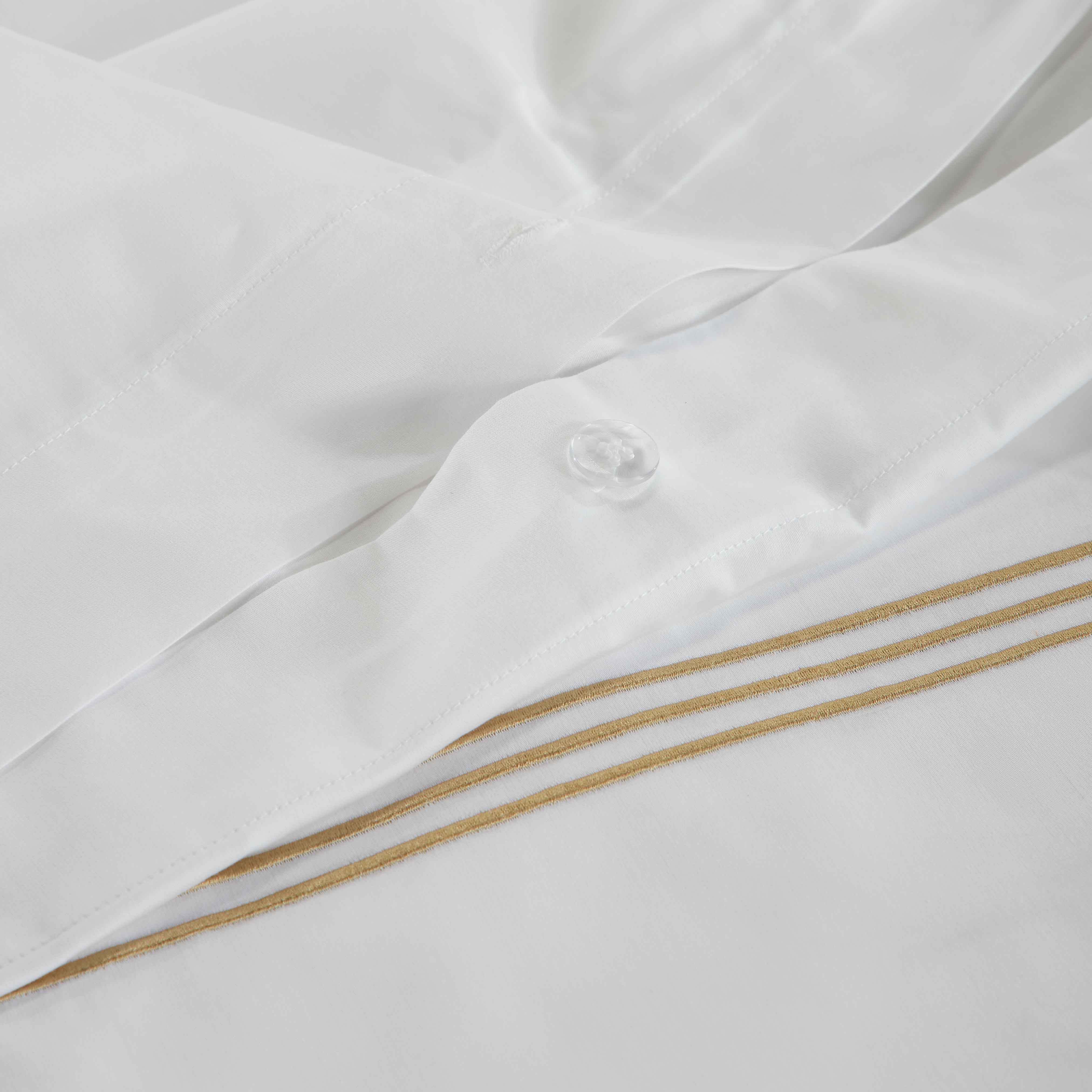 Brandon Cotton Three-Line Embroidered 3 Piece Duvet Cover Set - Duvet Cover Set by Superior Brand
