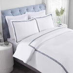 Brandon Cotton Three-Line Embroidered 3 Piece Duvet Cover Set - Duvet Cover Set by Superior Brand