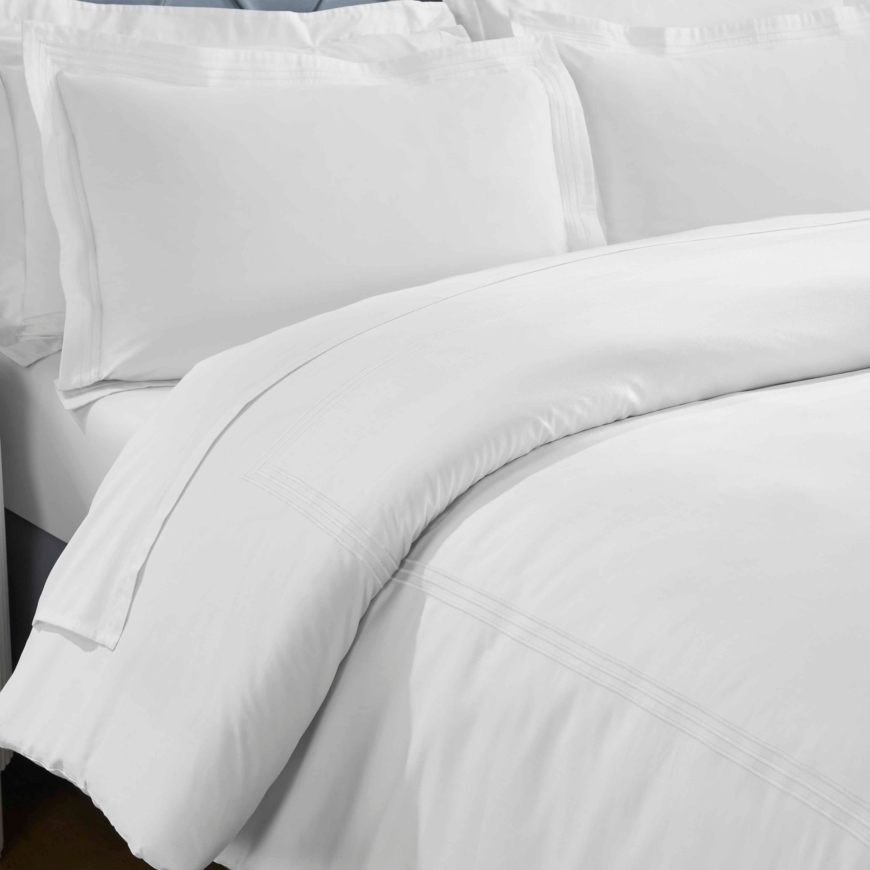 Brandon Cotton Three-Line Embroidered 3 Piece Duvet Cover Set - Duvet Cover Set by Superior Brand