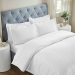 Brandon Cotton Three-Line Embroidered 3 Piece Duvet Cover Set - Duvet Cover Set by Superior Brand