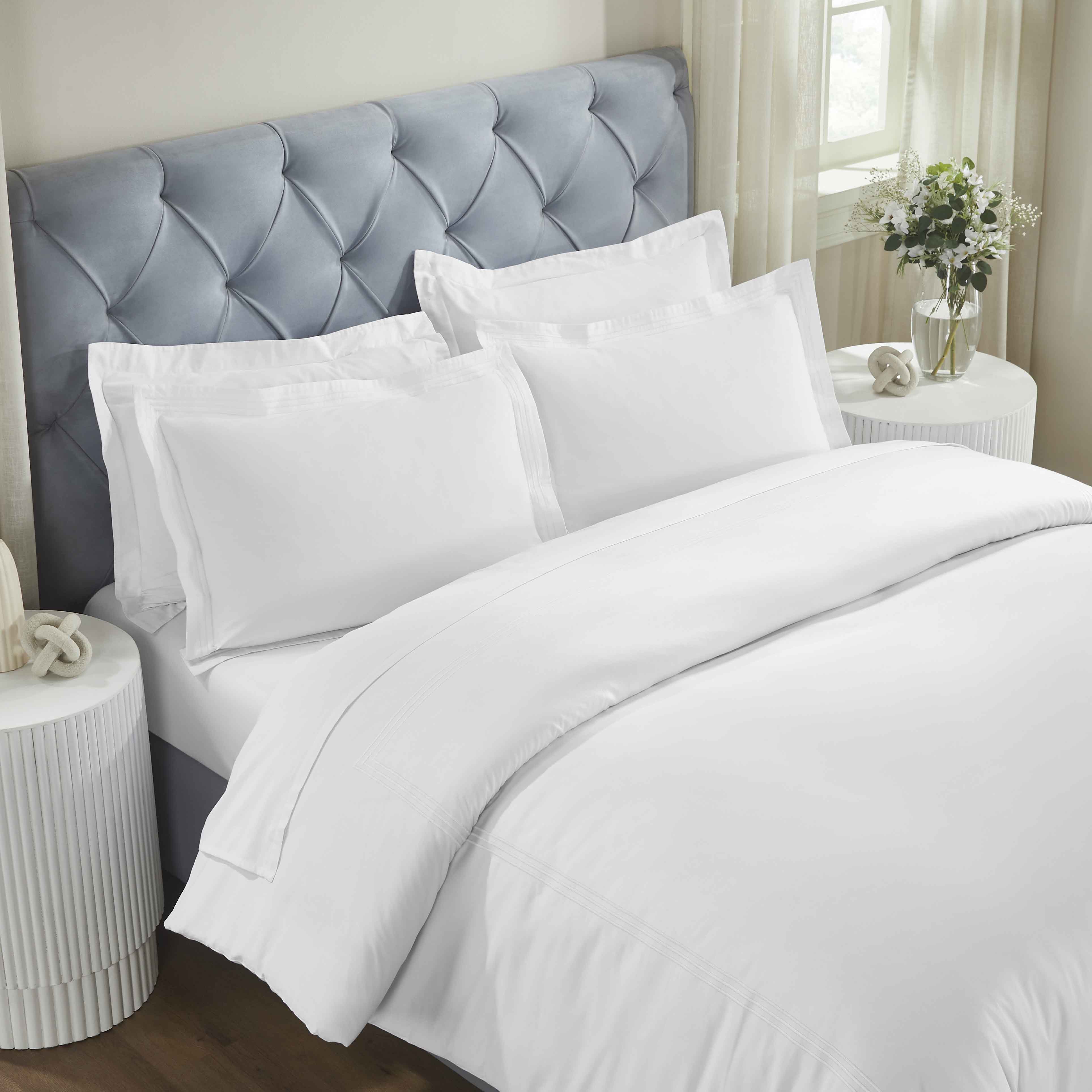 Brandon Cotton Three-Line Embroidered 3 Piece Duvet Cover Set - Duvet Cover Set by Superior Brand