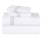 Brandon Cotton Three-Line Embroidered Deep Pocket Bed Sheet Set - Sheet Set by Superior Brand