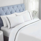 Brandon Cotton Three-Line Embroidered Deep Pocket Bed Sheet Set - Sheet Set by Superior Brand