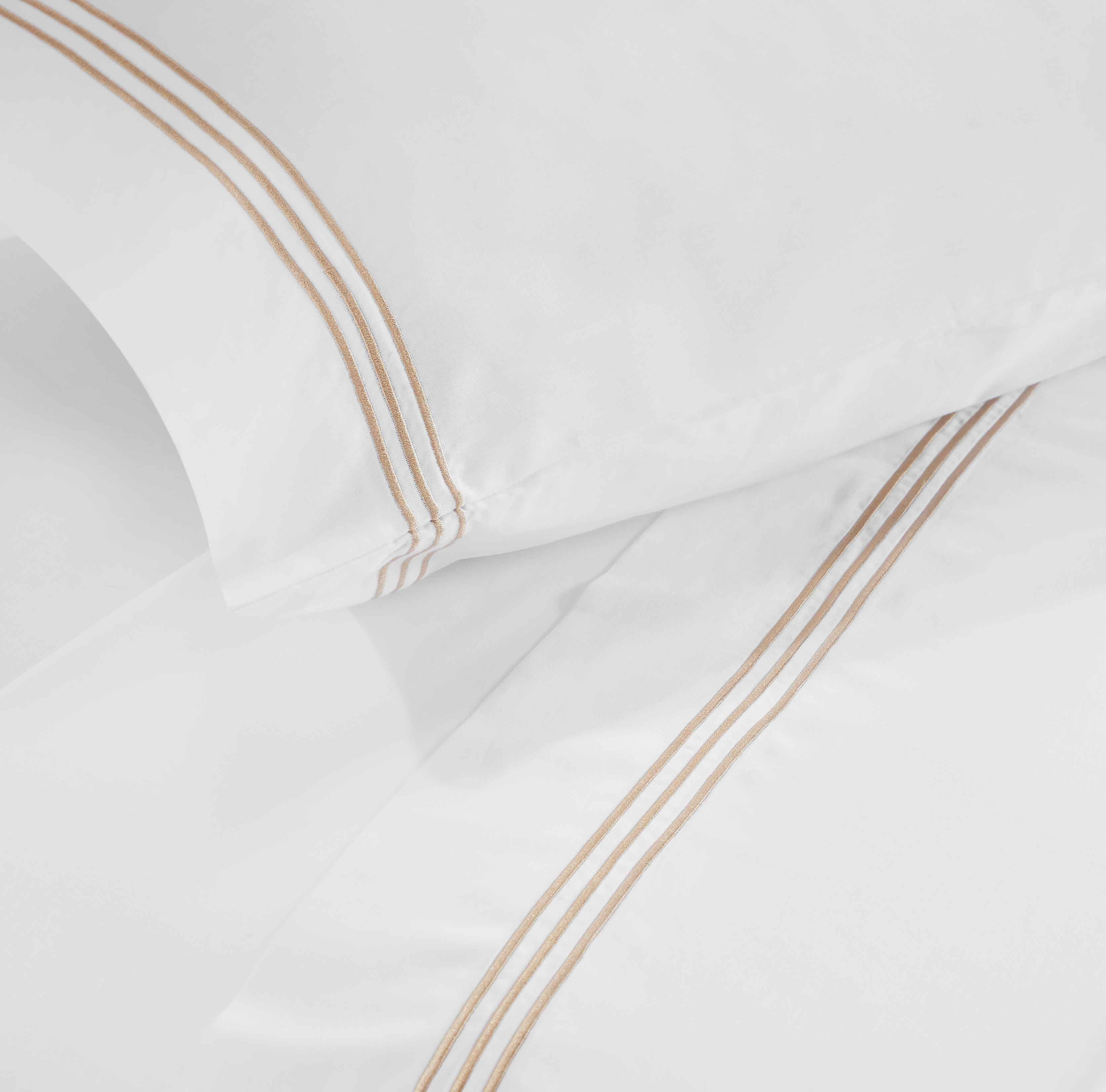 Brandon Cotton Three-Line Embroidered Deep Pocket Bed Sheet Set - Sheet Set by Superior Brand