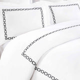 Chain Links Cotton Embroidered 3 Piece Duvet Cover Set - Duvet Cover Set by Superior Brand