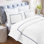Chain Links Cotton Embroidered 3 Piece Duvet Cover Set - Duvet Cover Set by Superior Brand