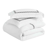 Chain Links Cotton Embroidered 3 Piece Duvet Cover Set - Duvet Cover Set by Superior Brand