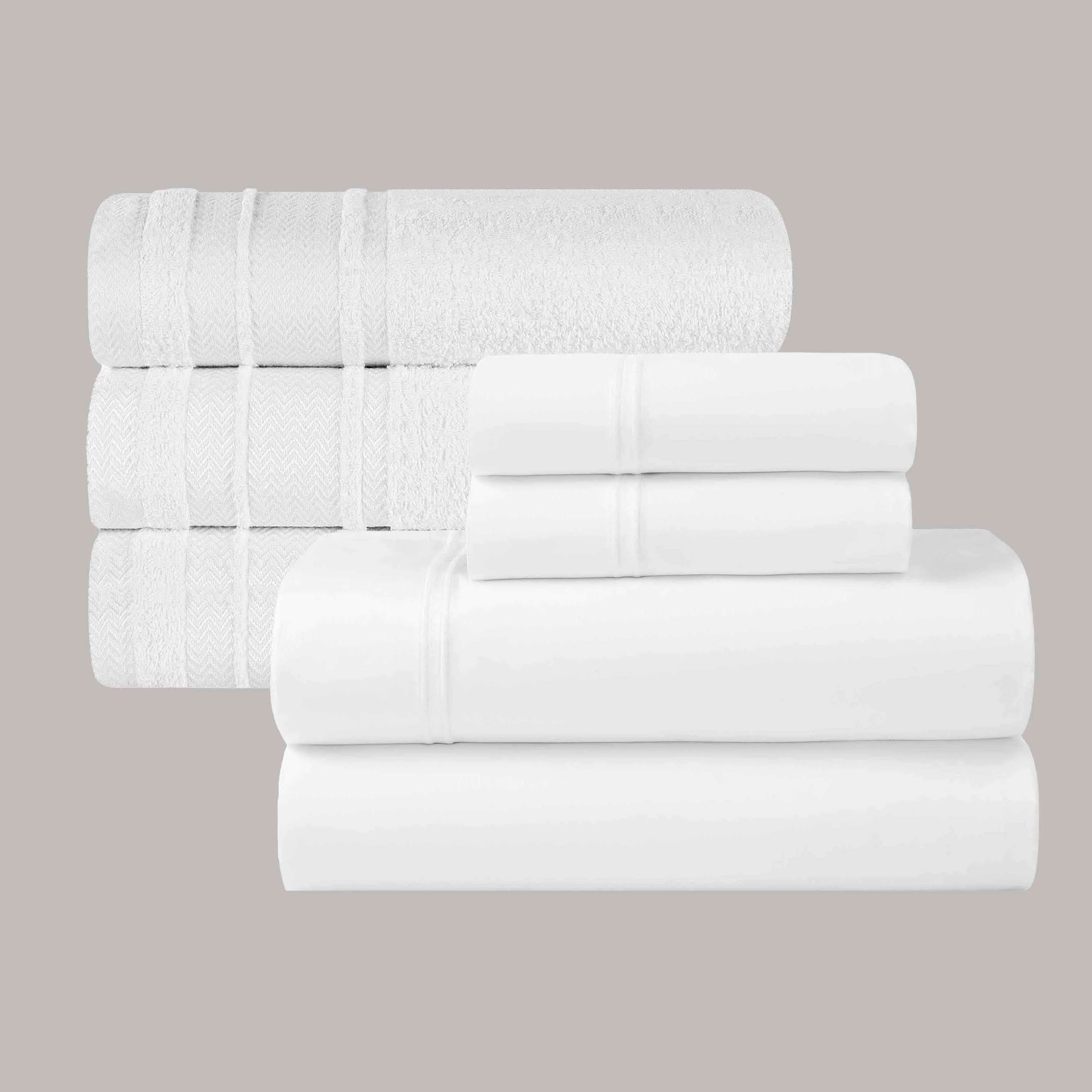 7-Piece Embroidered Elegance Bed & Bath Bundle - Bed & Bath Bundle by Superior Brand
