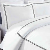 Fieldstone Cotton Two-Line Embroidered 3 Piece Duvet Cover Set - Duvet Cover Set by Superior Brand