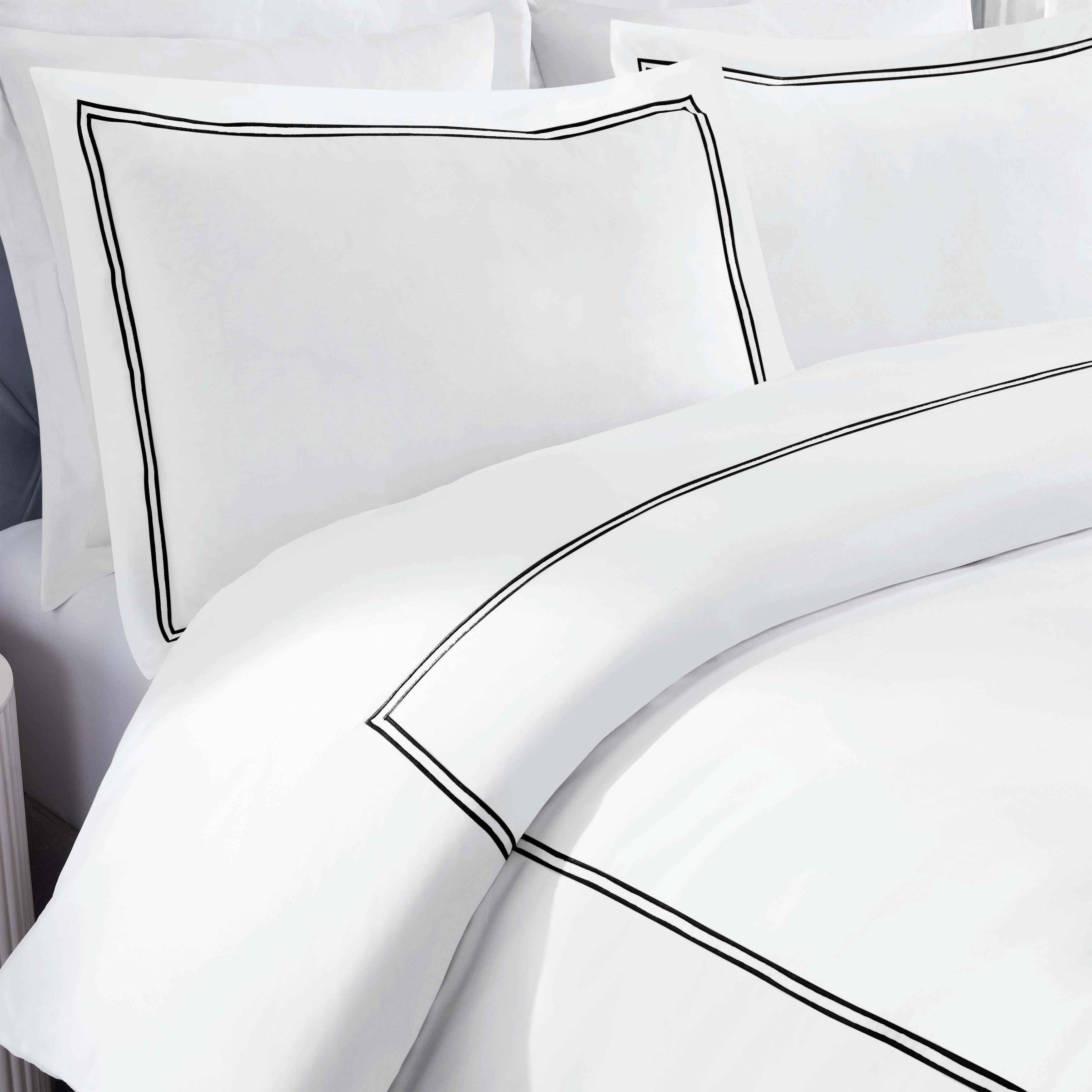 Fieldstone Cotton Two-Line Embroidered 3 Piece Duvet Cover Set - Duvet Cover Set by Superior Brand