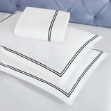 Fieldstone Cotton Two-Line Embroidered 3 Piece Duvet Cover Set - Duvet Cover Set by Superior Brand