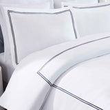 Fieldstone Cotton Two-Line Embroidered 3 Piece Duvet Cover Set - Duvet Cover Set by Superior Brand