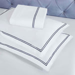 Fieldstone Cotton Two-Line Embroidered 3 Piece Duvet Cover Set - Duvet Cover Set by Superior Brand