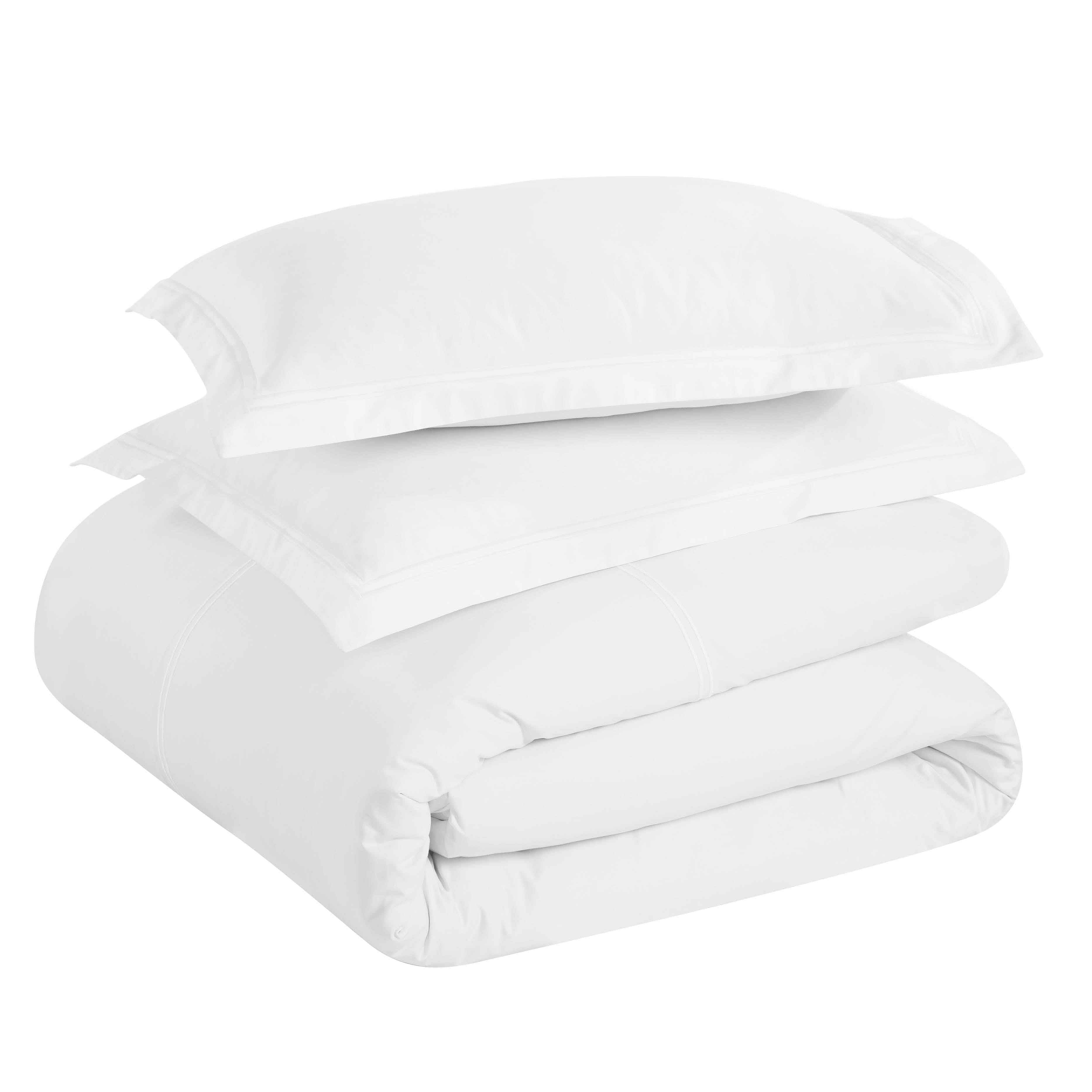 Fieldstone Cotton Two-Line Embroidered 3 Piece Duvet Cover Set - Duvet Cover Set by Superior Brand