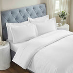 Fieldstone Cotton Two-Line Embroidered 3 Piece Duvet Cover Set - Duvet Cover Set by Superior Brand