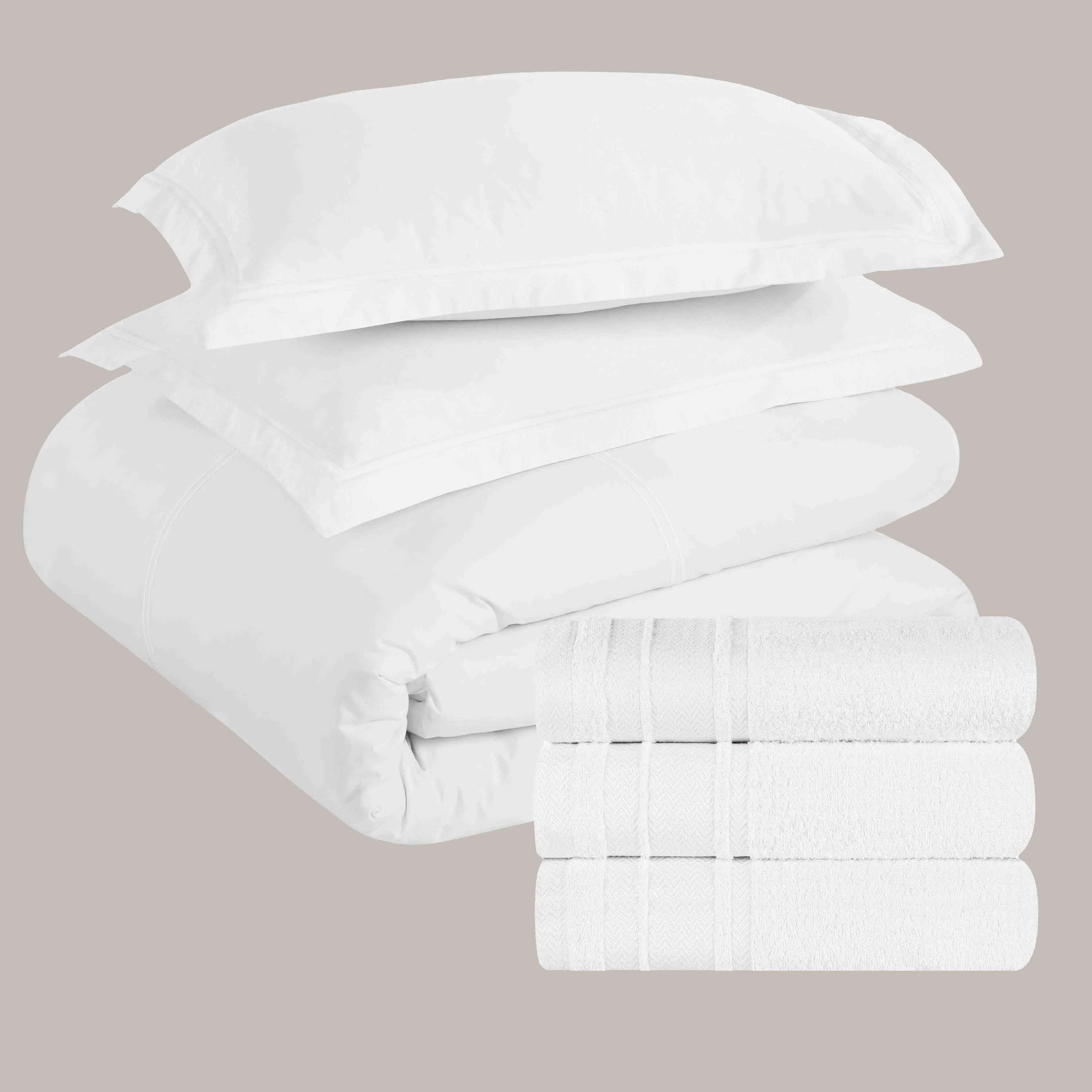 6-Piece Luxury Embroidered Duvet Cover Bed & Bath Bundle - Bed & Bath Bundle by Superior Brand