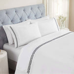 Harrison Cotton Greek Key Embroidered Deep Pocket Bed Sheet Set - Sheet Set by Superior