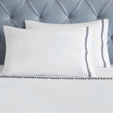 Harrison Cotton Greek Key Embroidered Deep Pocket Bed Sheet Set - Sheet Set by Superior