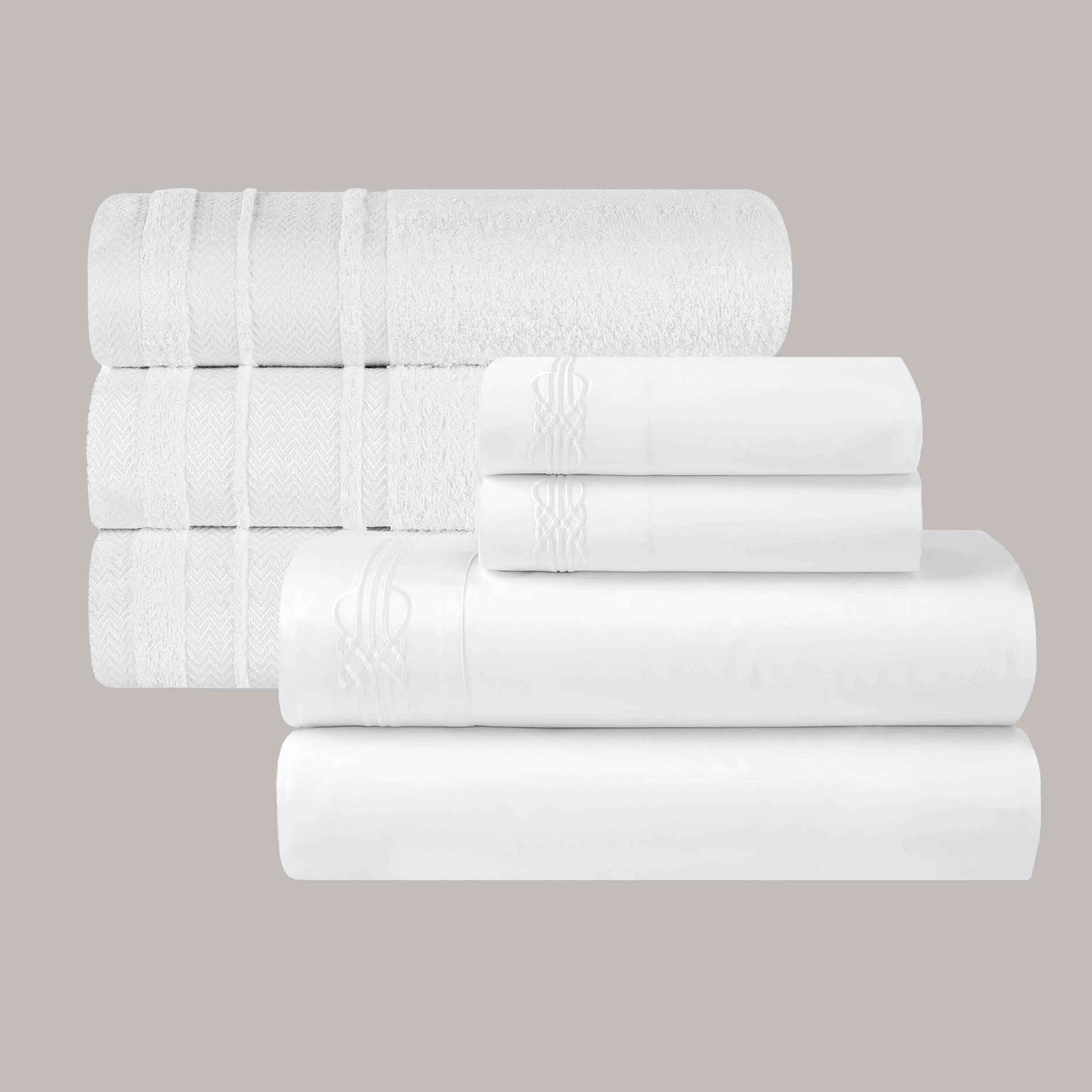 7-Piece Embroidered Elegance Bed & Bath Bundle - Bed & Bath Bundle by Superior Brand