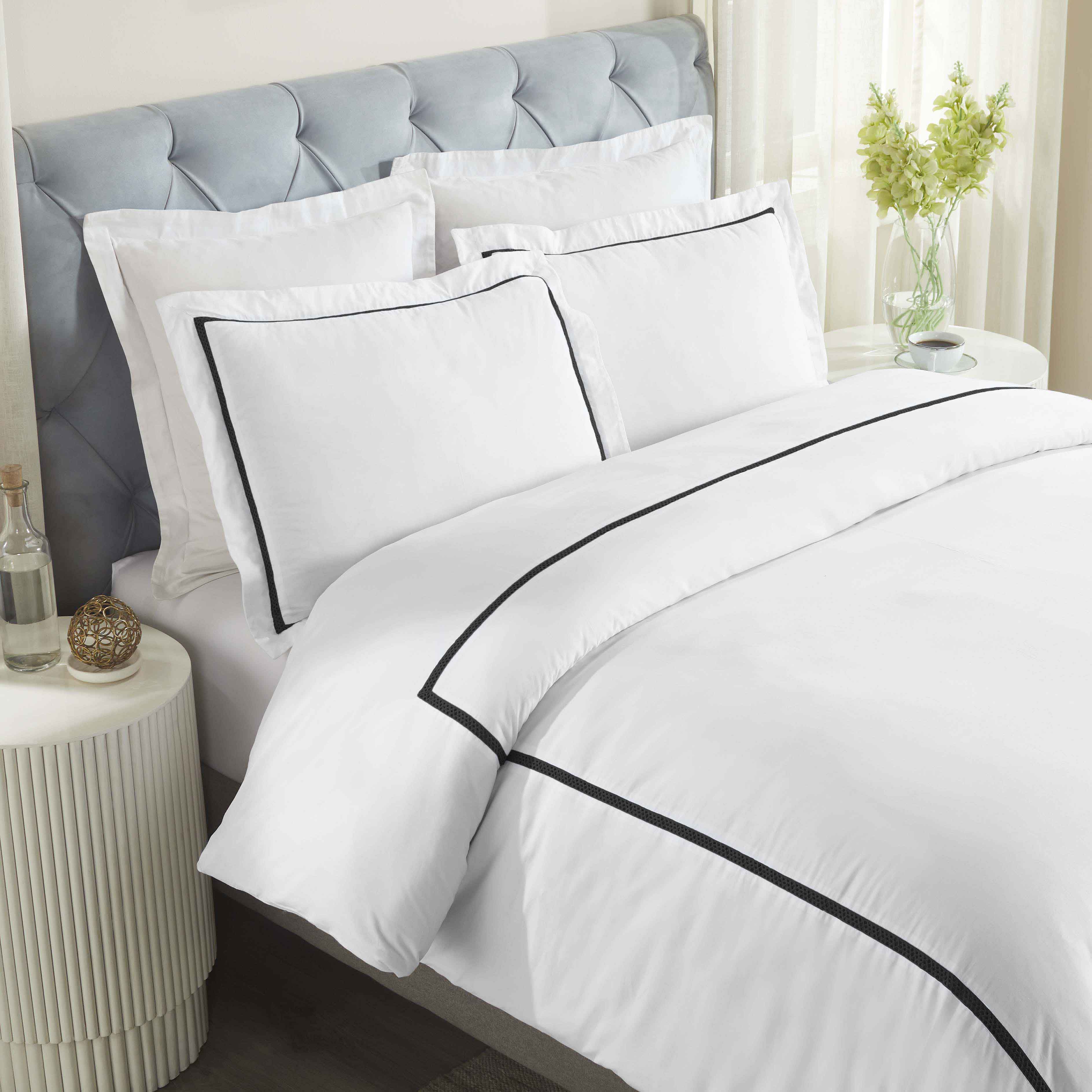 Riverton Cotton Cross-Stitch Embroidered 3 Piece Duvet Cover Set - Duvet Cover Set by Superior Brand