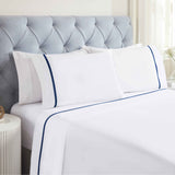 Riverton Cotton Cross-Stitch Embroidered Deep Pocket Bed Sheet Set - Sheet Set by Superior Brand