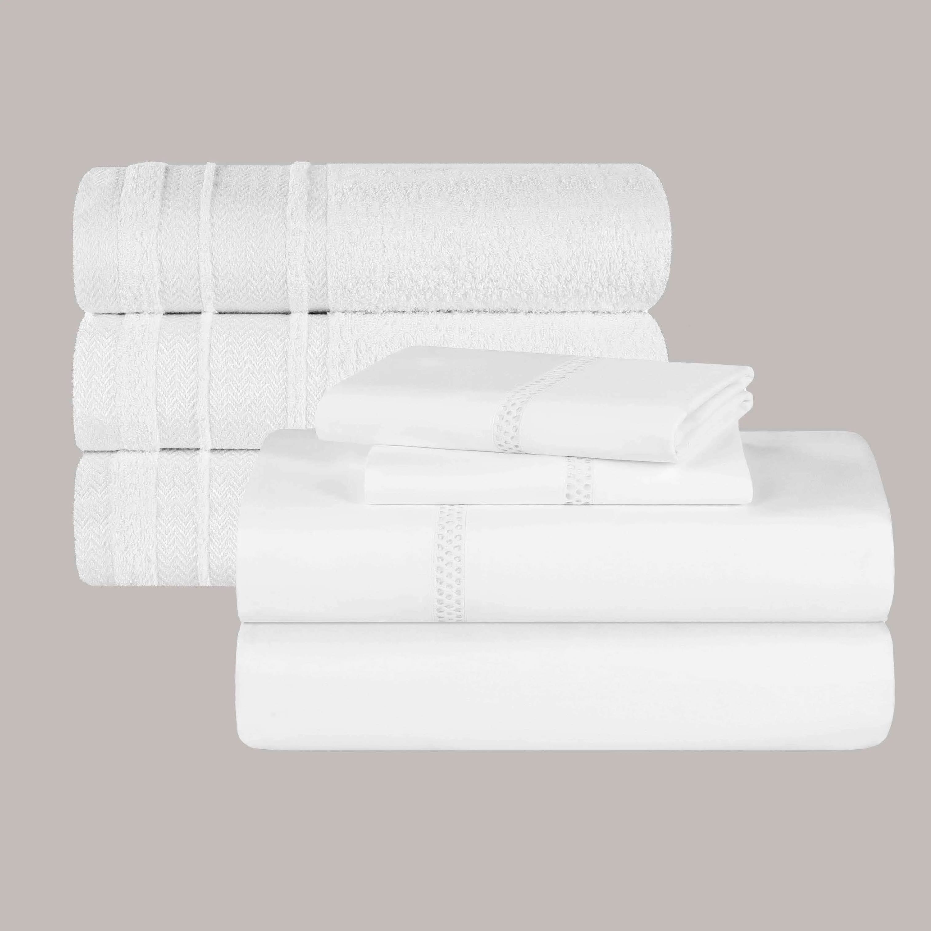 7-Piece Embroidered Elegance Bed & Bath Bundle - Bed & Bath Bundle by Superior Brand