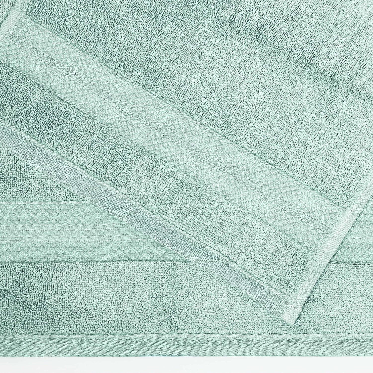 Superior Premium Turkish Cotton Assorted 12-Piece Towel Set -  Dusty Aqua