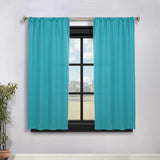 Solid Room Darkening Rod Pocket Blackout Curtain Panels, Set of 2
