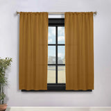 Solid Room Darkening Rod Pocket Blackout Curtain Panels, Set of 2