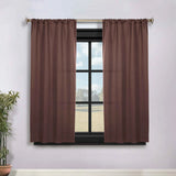 Solid Room Darkening Rod Pocket Blackout Curtain Panels, Set of 2