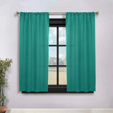 Solid Room Darkening Rod Pocket Blackout Curtain Panels, Set of 2