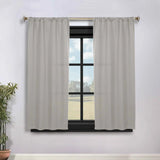 Solid Room Darkening Rod Pocket Blackout Curtain Panels, Set of 2
