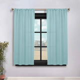 Solid Room Darkening Rod Pocket Blackout Curtain Panels, Set of 2