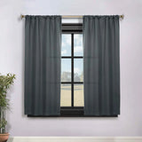 Solid Room Darkening Rod Pocket Blackout Curtain Panels, Set of 2