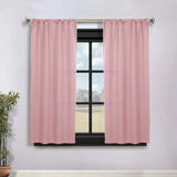 Solid Room Darkening Rod Pocket Blackout Curtain Panels, Set of 2