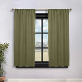 Solid Room Darkening Rod Pocket Blackout Curtain Panels, Set of 2