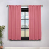 Solid Room Darkening Rod Pocket Blackout Curtain Panels, Set of 2