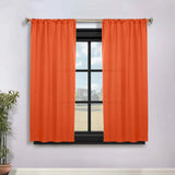 Solid Room Darkening Rod Pocket Blackout Curtain Panels, Set of 2