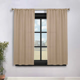 Solid Room Darkening Rod Pocket Blackout Curtain Panels, Set of 2