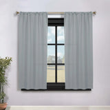 Solid Room Darkening Rod Pocket Blackout Curtain Panels, Set of 2