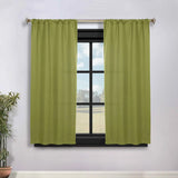 Solid Room Darkening Rod Pocket Blackout Curtain Panels, Set of 2