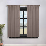 Solid Room Darkening Rod Pocket Blackout Curtain Panels, Set of 2