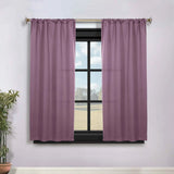 Solid Room Darkening Rod Pocket Blackout Curtain Panels, Set of 2