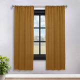 Solid Room Darkening Rod Pocket Blackout Curtain Panels, Set of 2