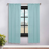 Solid Room Darkening Rod Pocket Blackout Curtain Panels, Set of 2